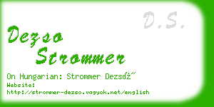 dezso strommer business card